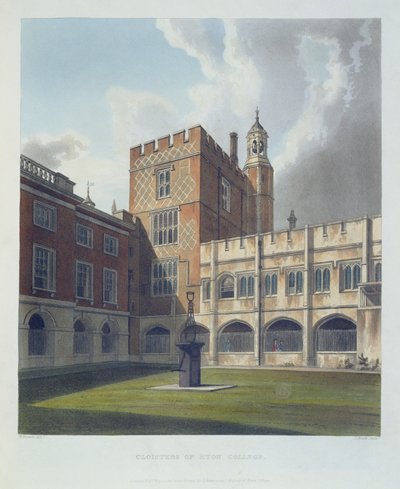 Cloisters of Eton College, from History of Eton College, part of History of the Colleges, engraved by J. Bluck, pub. by R. Ackermann, 1816 by William after Westall